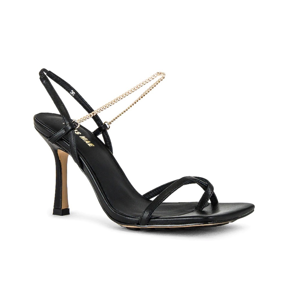 Never Worn Alias Mae Levi Black Strappy Sandals with Gold Chain Size 39